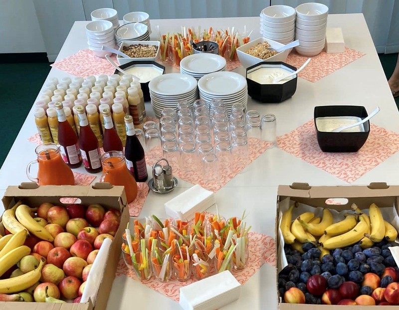 Gesunde Getränke und Snacks am PORR Gesundheitstag