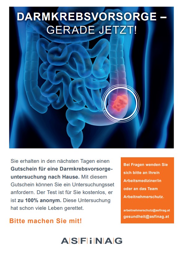 Plakat zur Darmkrebsvorsorge